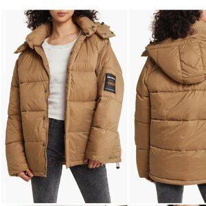 NEW Iets Frans Thermore Puffer Jacket, XS, brown